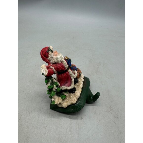 Vintage Christmas Santa Claus Metal Stocking Holder With Painted Details READ - Picture 2 of 6